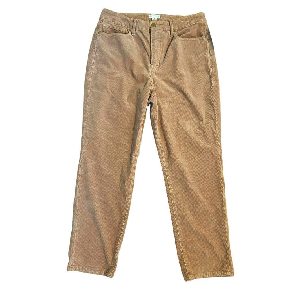 Good American women's classic corduroy high rise ankle jeans putty color size 15